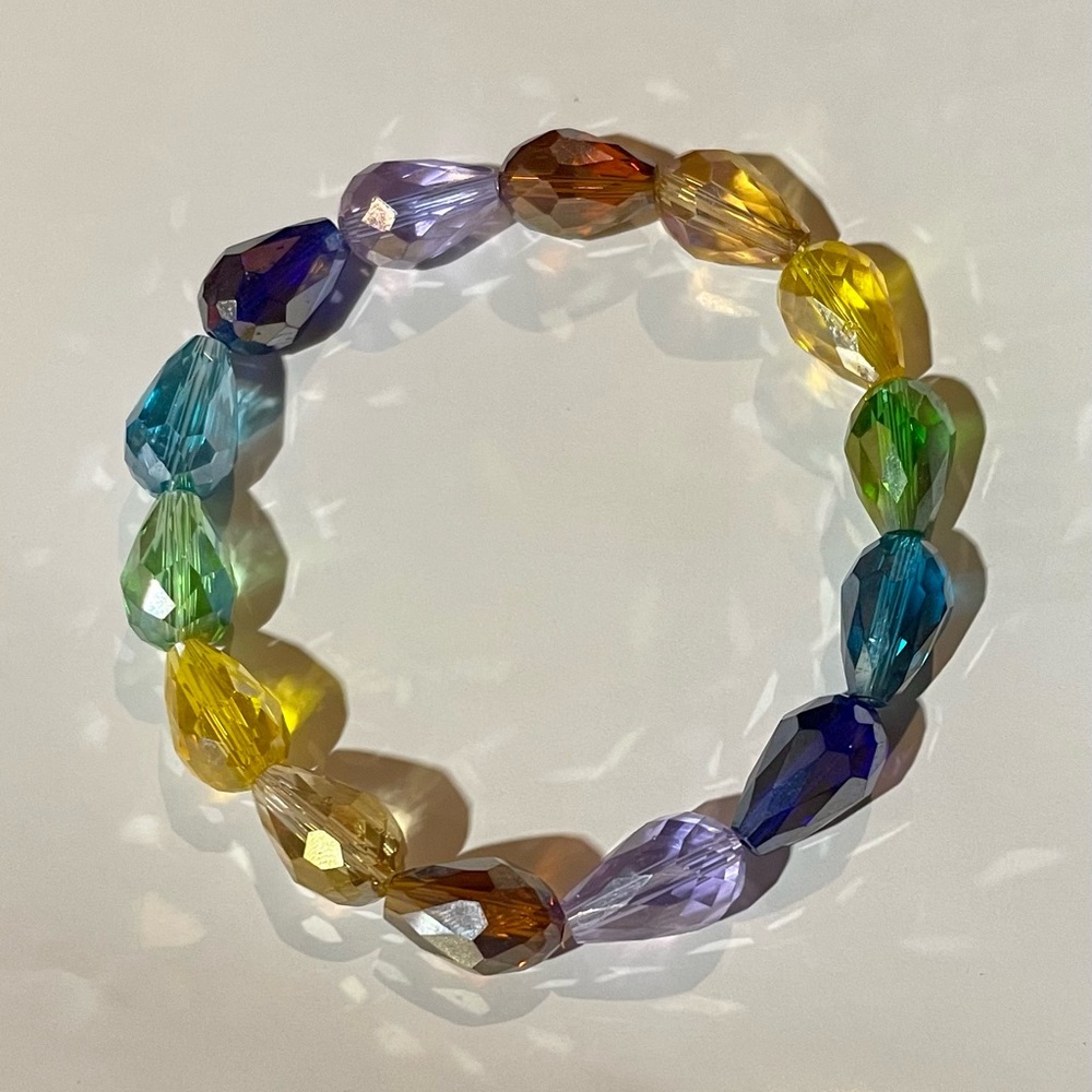 Handmade Artisan Teardrop Crystal Chakra Rainbow Multifaceted Teardrop Crystals